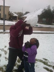 My brother was attacking me when it snowed